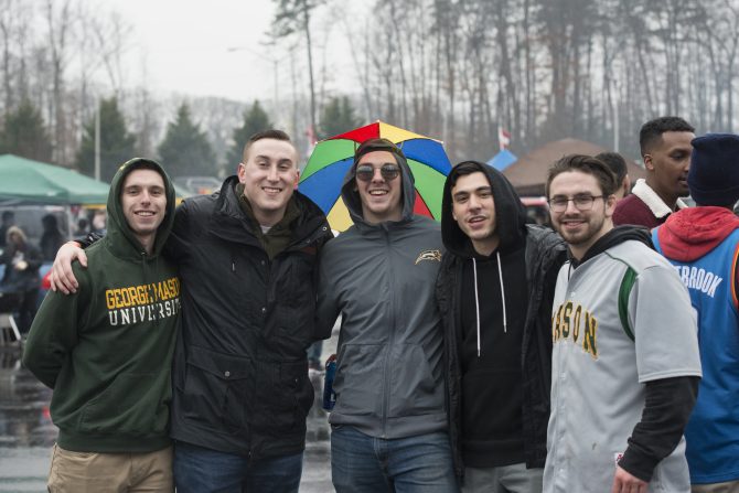Image of GMU students at a tailgate