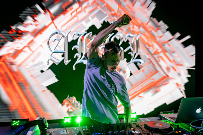 Image of DJ of All Hell Breaks Loose performing