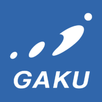 GAKU LOGO with Blue Background and White Lettering.